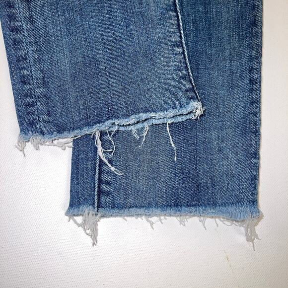 MOTHER Looker Ankle Fray Jeans Baby, Drive South Wash Low Rise Skinny Size 26 - Picture 3 of 15